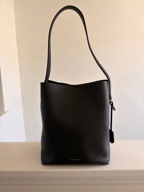 MAISON de SABRÉ Bucket Soft Tote Black Leather Bag Rouge Noir Work Tote